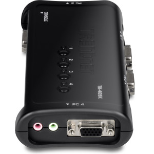 TRENDnet TK-409K 4-Port Desktop KVM Switch with Audio, 2048 x 1536 resolution, 2 USB, 1 x VGA/SVGA HDB 15-pin (F)